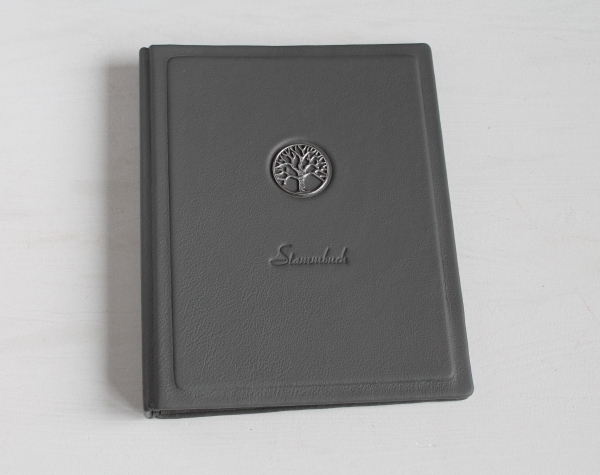 Stammbuch ♥LEBENSBAUM♥ aus Nappaleder, DIN A5, grau